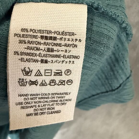 Free People Beach Bound Tank Women M Plunging Tank Top Ocean Blue Boho Babydoll - Picture 9 of 9